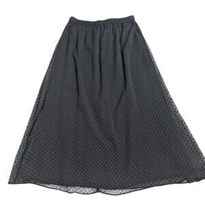 Old Navy Black Swiss Dot Midi Skirt Size Large
